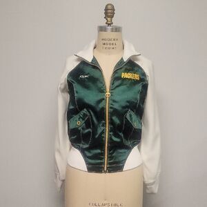 Reebok NFL Green Bay Packers Satin Varsity Jacket. Vintage, Size S